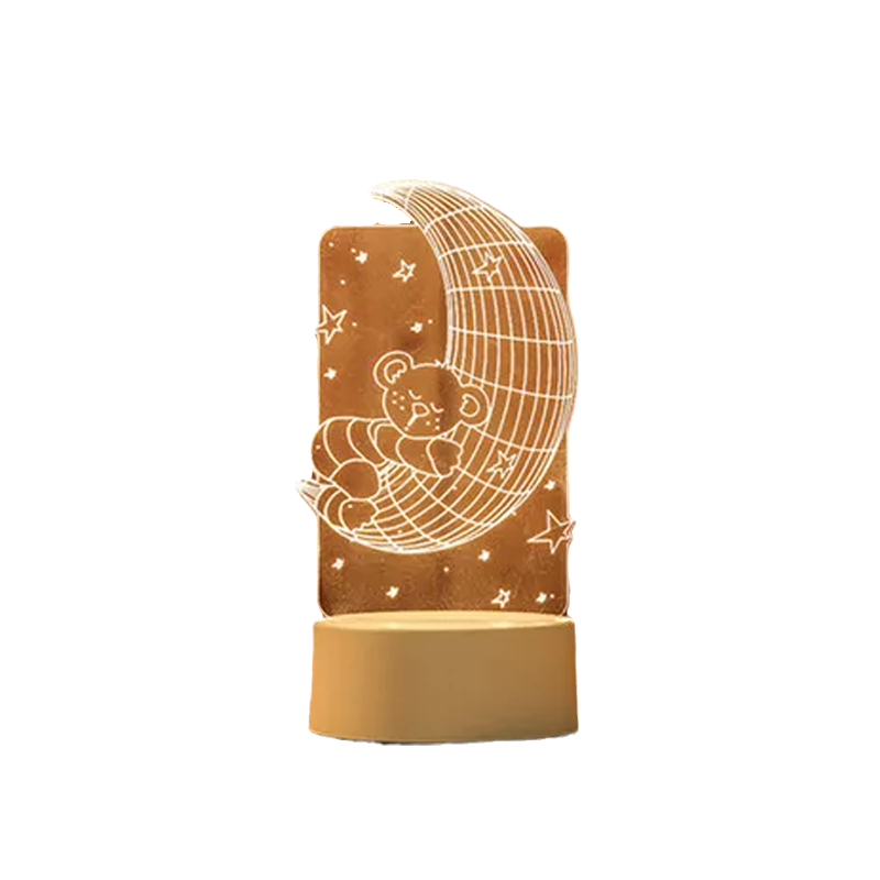 3D LED Night Lamp – USB Illusion Light with Three Color Modes, Multiple Designs