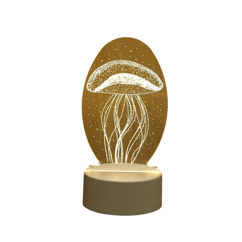 3D LED Night Lamp – USB Illusion Light with Three Color Modes, Multiple Designs