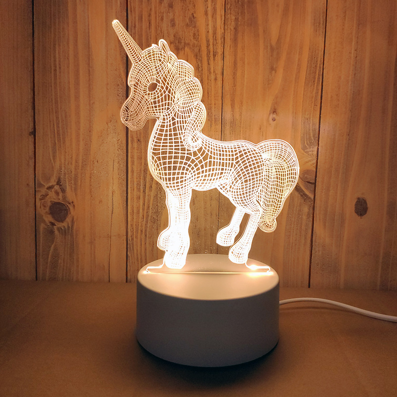 3D LED Night Lamp – USB Illusion Light with Three Color Modes, Multiple Designs