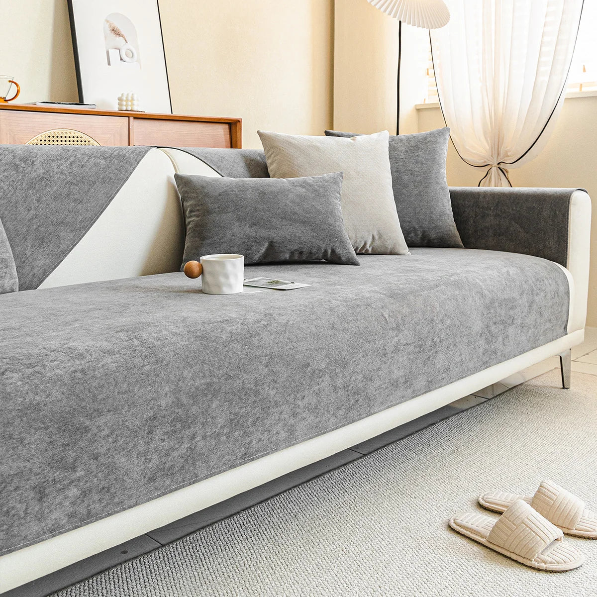 Covique - Textured Sofa Cover Throw