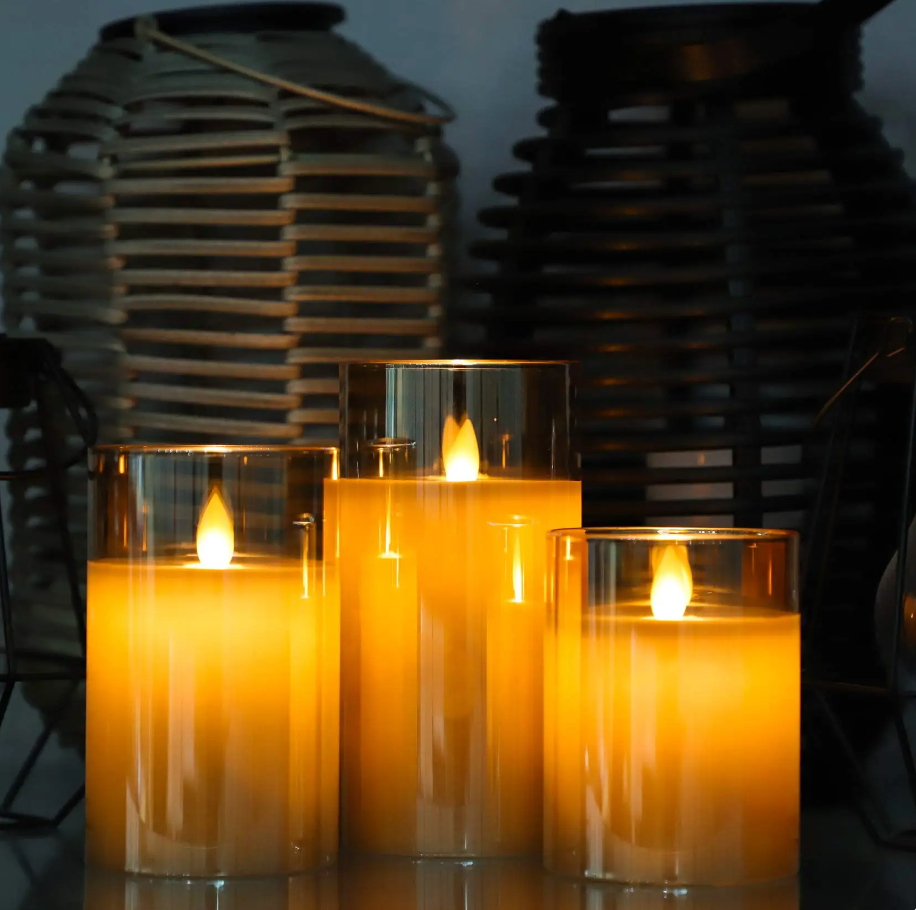 FlickerSet - Flameless LED Pillar Candle Set