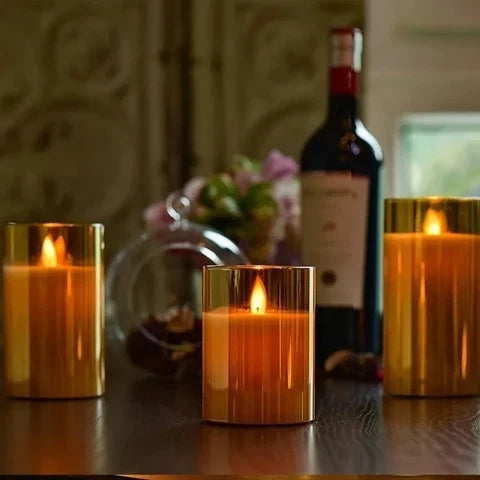 FlickerSet - Flameless LED Pillar Candle Set