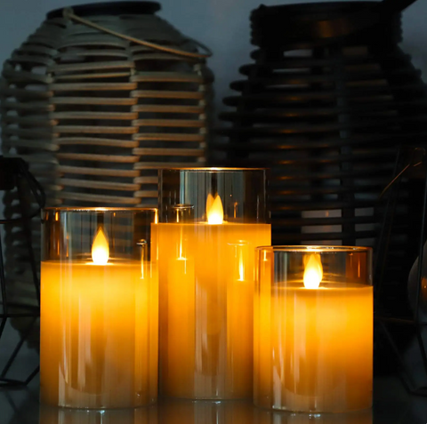 FlickerSet - Flameless LED Pillar Candle Set
