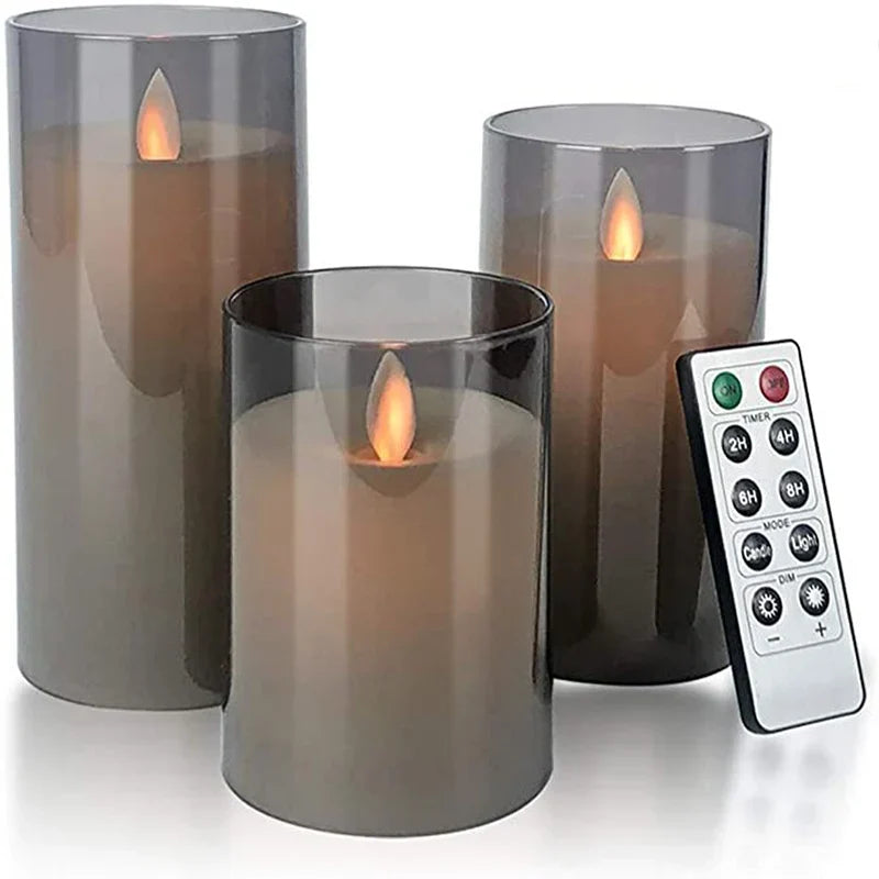 FlickerSet - Flameless LED Pillar Candle Set