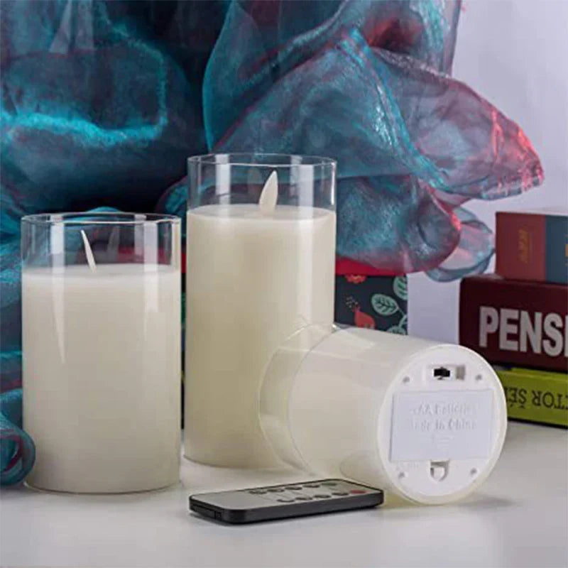 FlickerSet - Flameless LED Pillar Candle Set