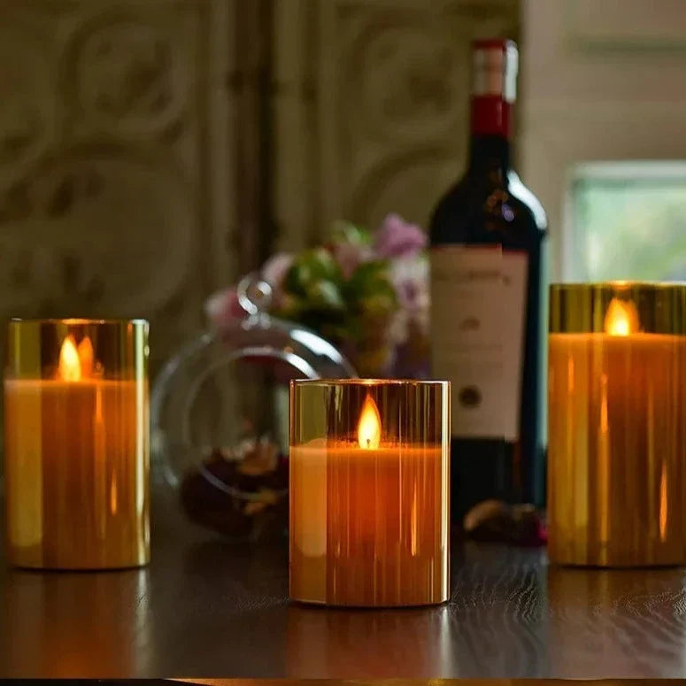 FlickerSet - Flameless LED Pillar Candle Set