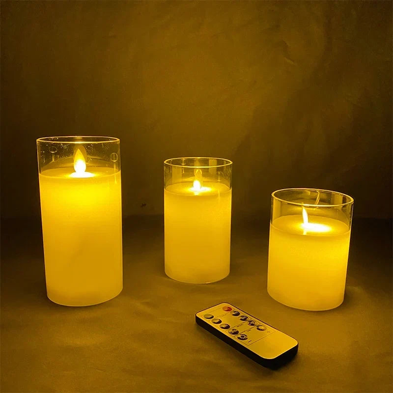 FlickerSet - Flameless LED Pillar Candle Set