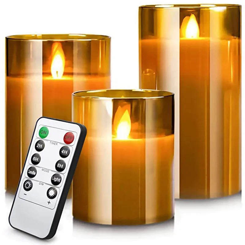 FlickerSet - Flameless LED Pillar Candle Set