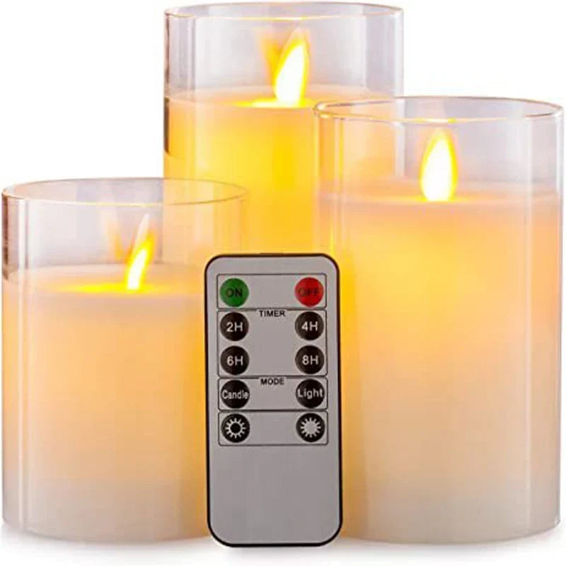 FlickerSet - Flameless LED Pillar Candle Set