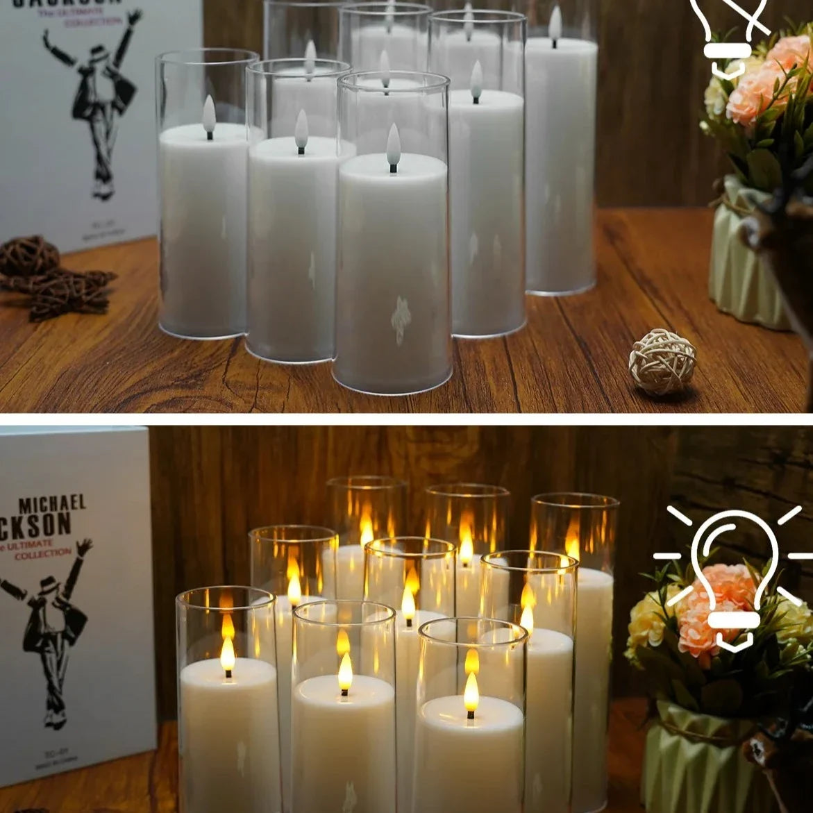 Flickra - 9-Piece Flameless LED Pillar Candles