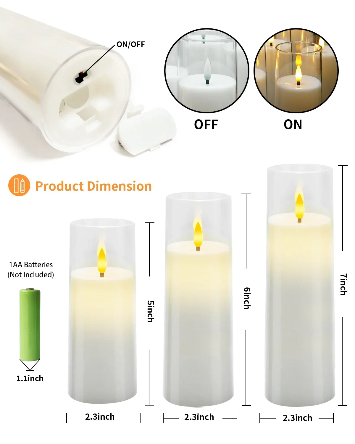 Flickra - 9-Piece Flameless LED Pillar Candles