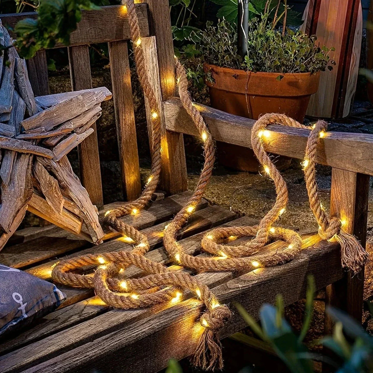 TwineGleam - Solar Rope String Lights