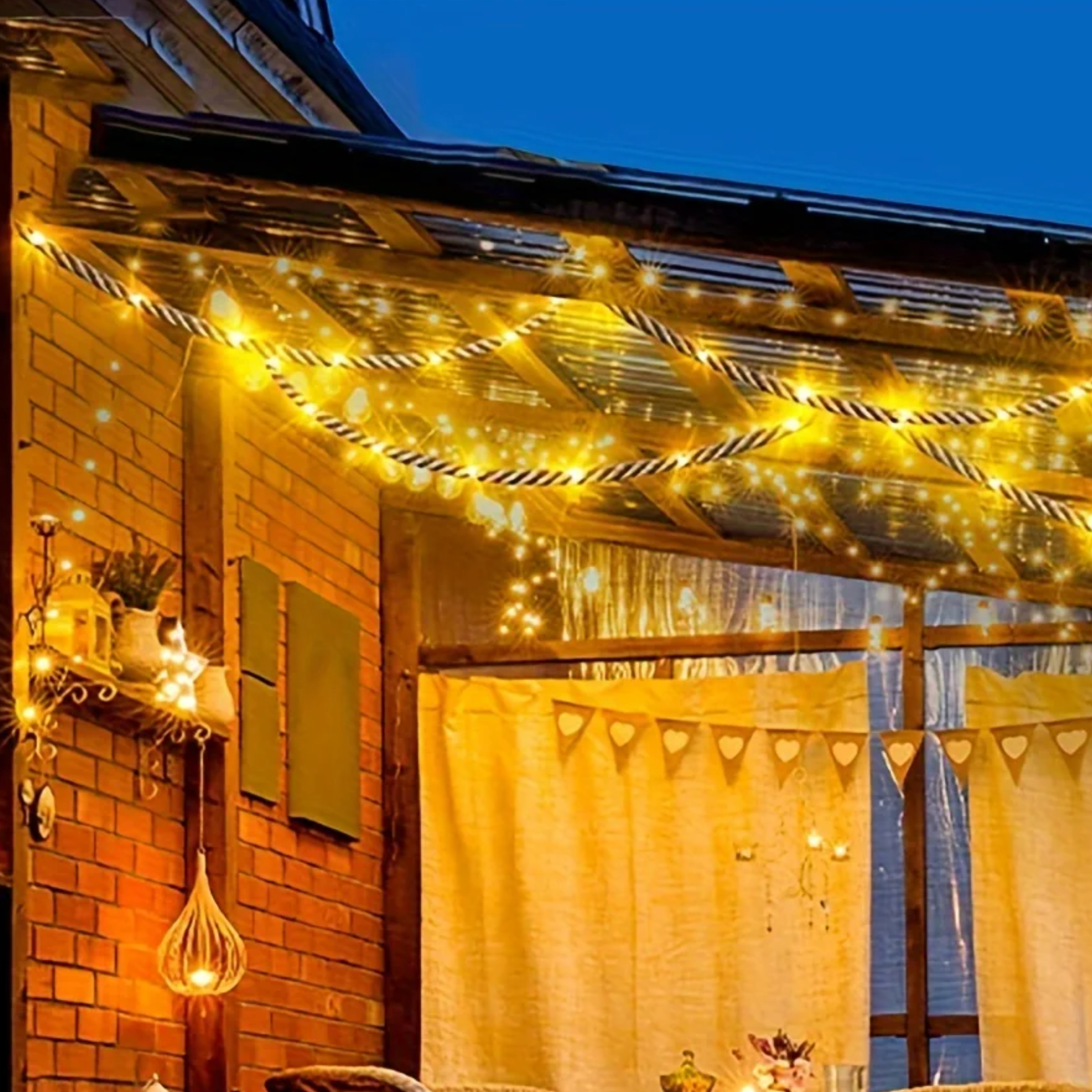 TwineGleam - Solar Rope String Lights