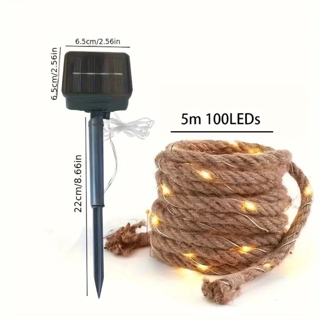 TwineGleam - Solar Rope String Lights