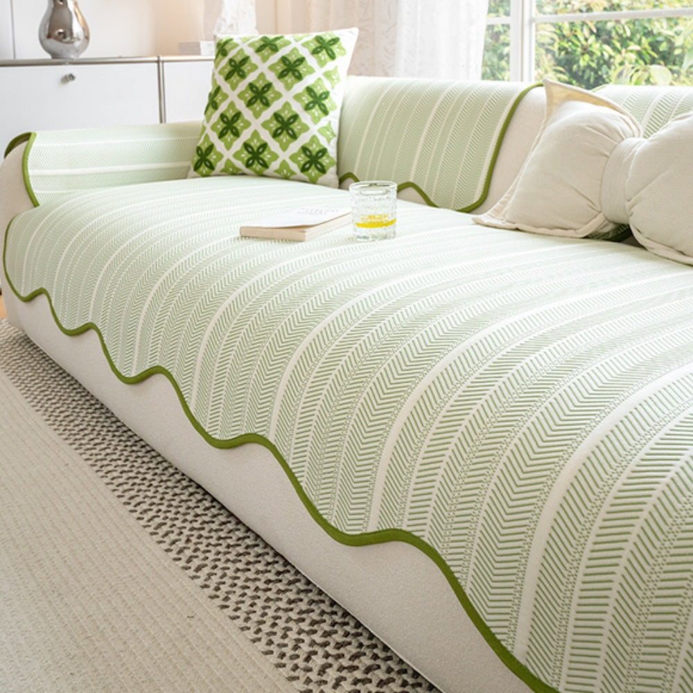 WaveDrape - Herringbone Pattern Sofa Cover