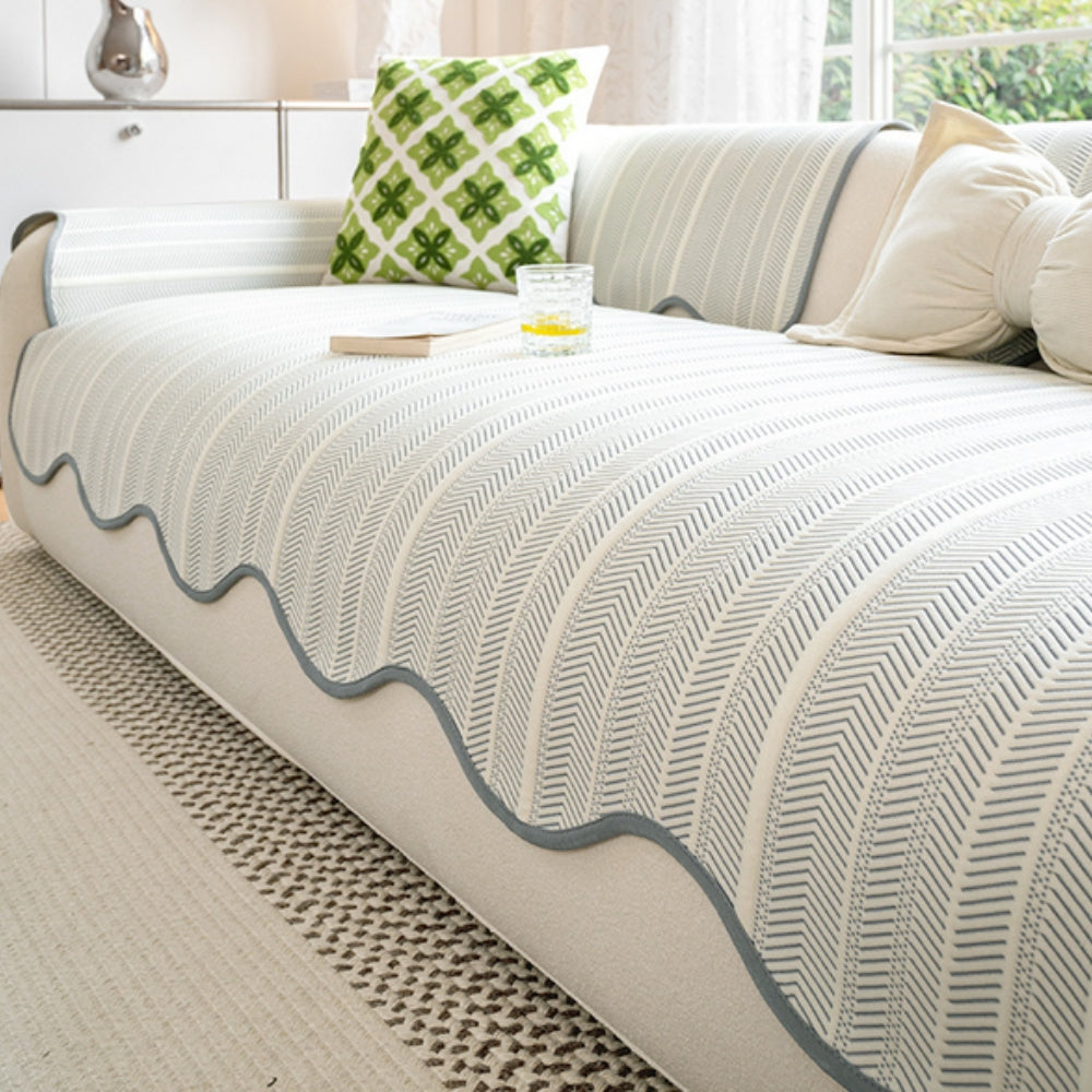 WaveDrape - Herringbone Pattern Sofa Cover