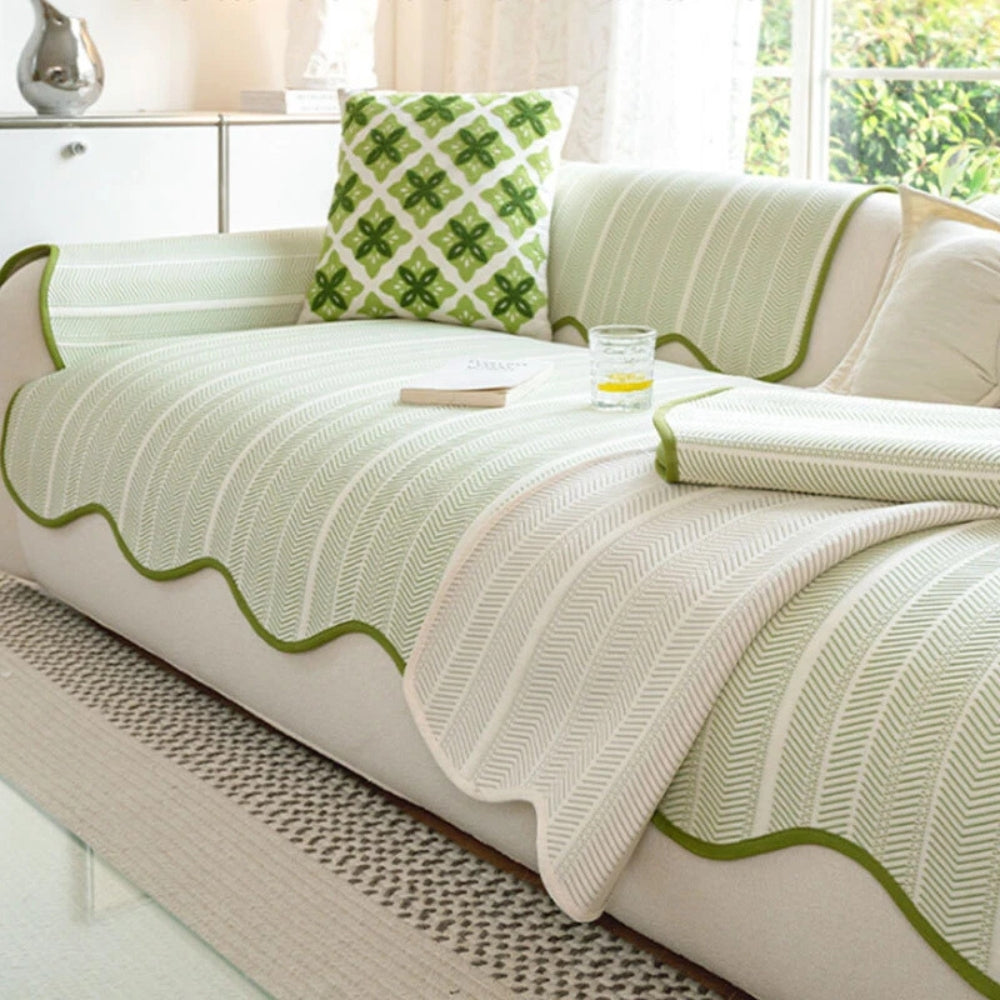 WaveDrape - Herringbone Pattern Sofa Cover