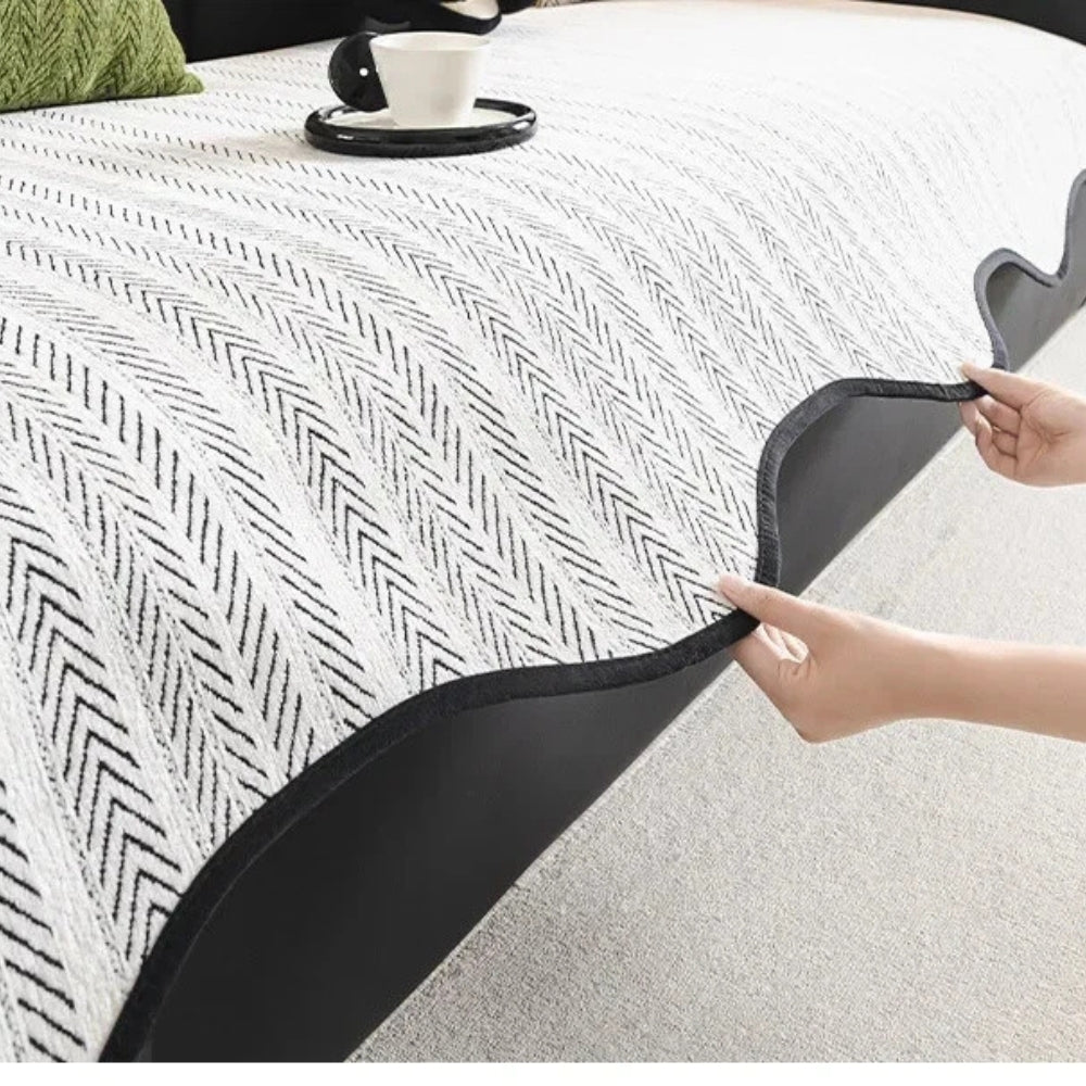 WaveDrape - Herringbone Pattern Sofa Cover