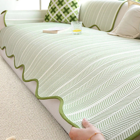 WaveDrape - Herringbone Pattern Sofa Cover