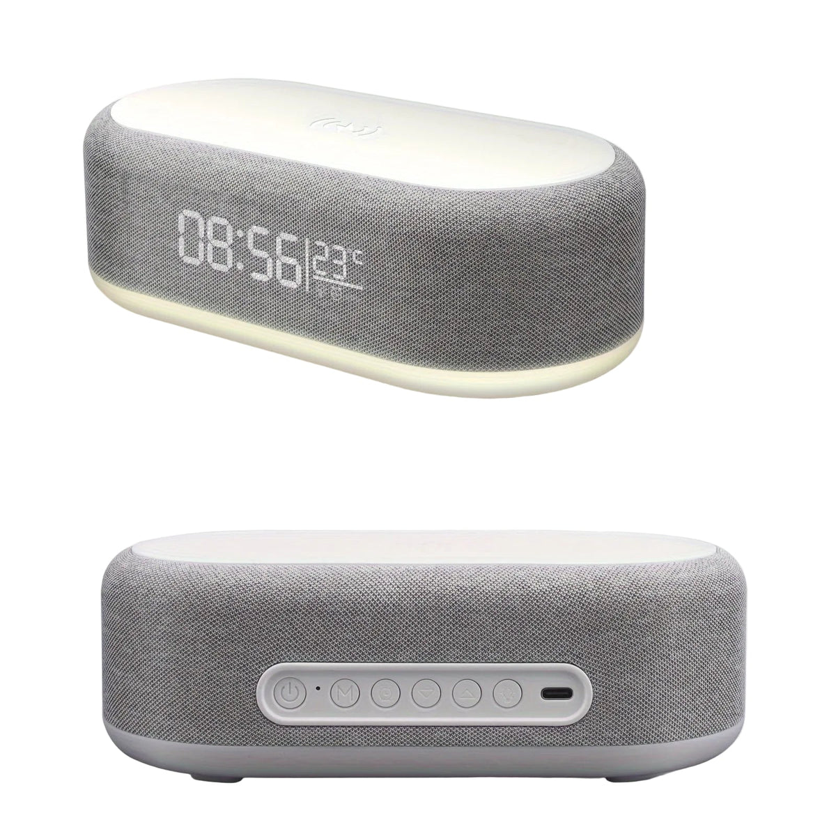 Bedside Wireless Charger with Digital Clock & LED Night Light