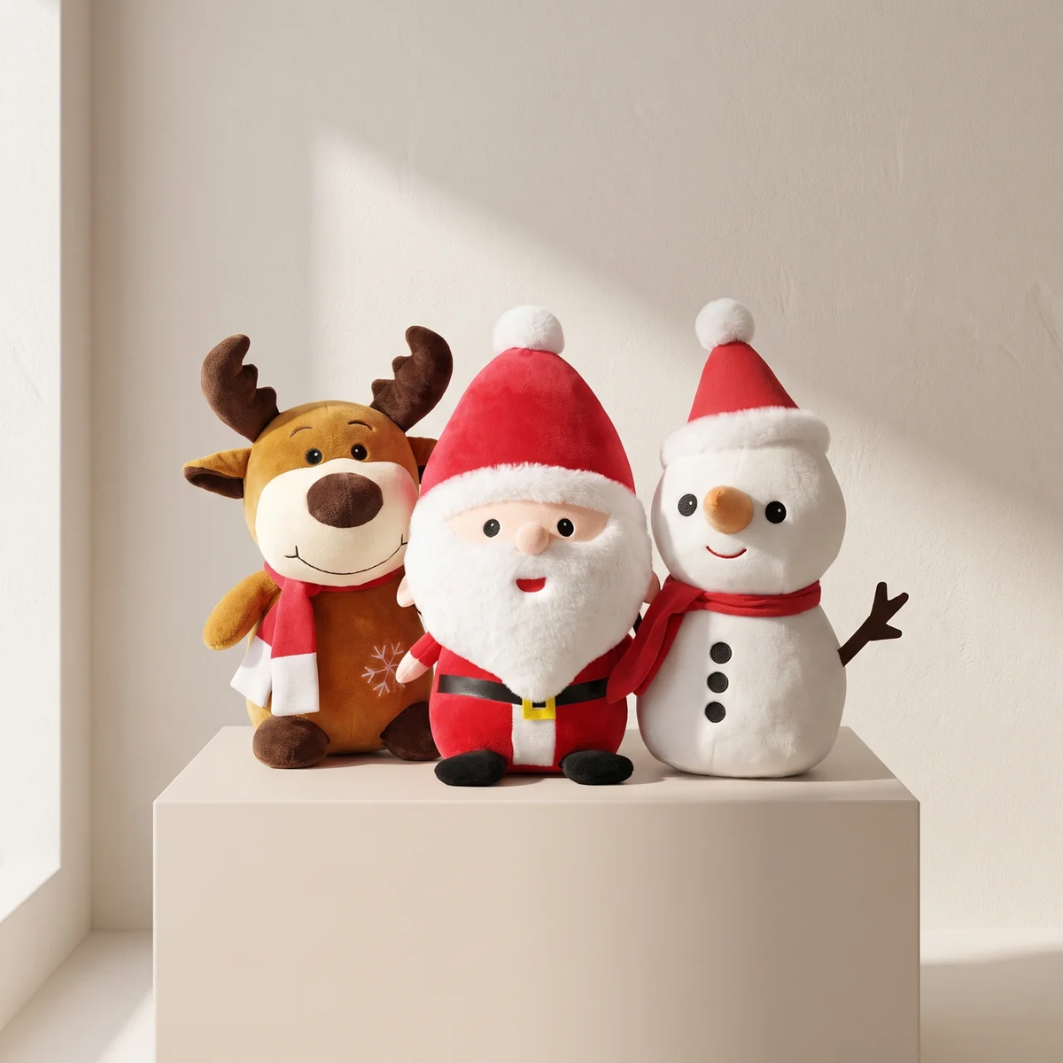 Christmas Plush Toy – Santa, Reindeer & Snowman, Two Sizes