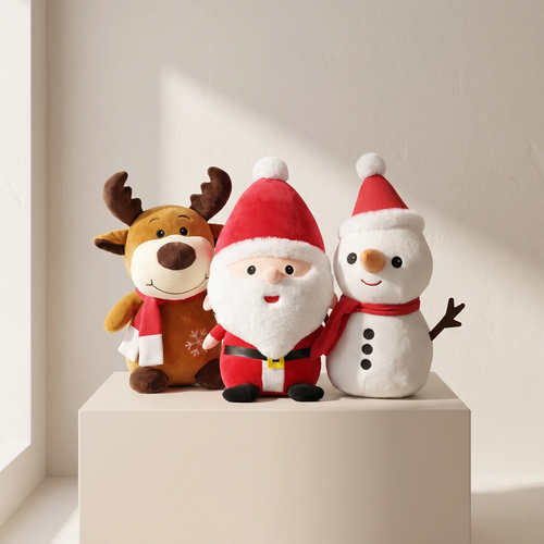 Christmas Plush Toy – Santa, Reindeer & Snowman, Two Sizes