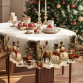 Christmas Tablecloth – Snowman & Reindeer, Machine Washable