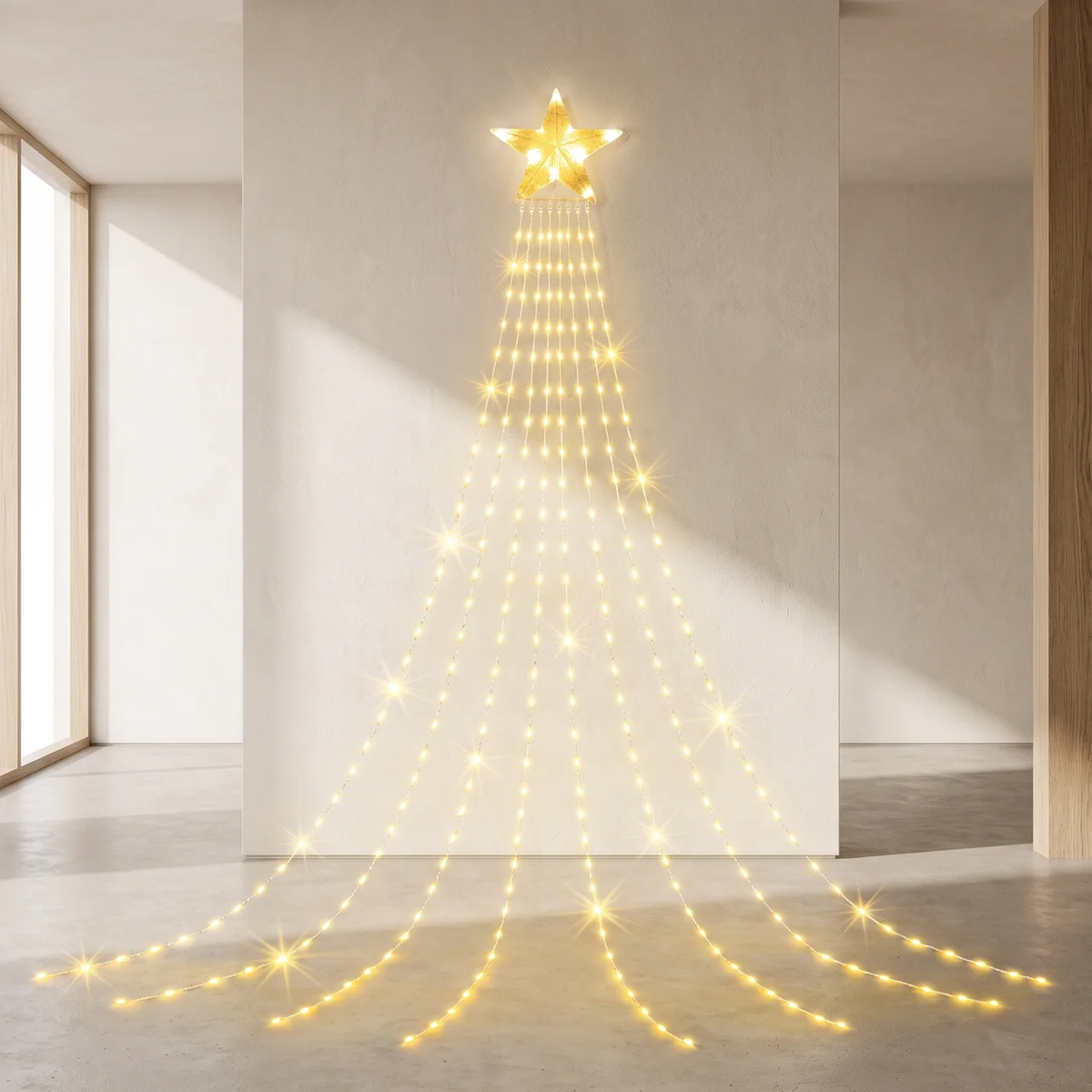 Christmas Waterfall Lights – Solar Powered Cascading Outdoor Lights