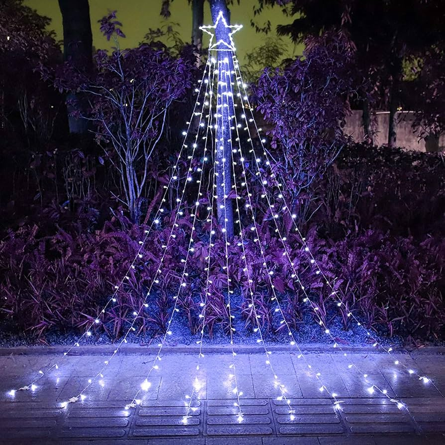 Christmas Waterfall Lights – Solar Powered Cascading Outdoor Lights