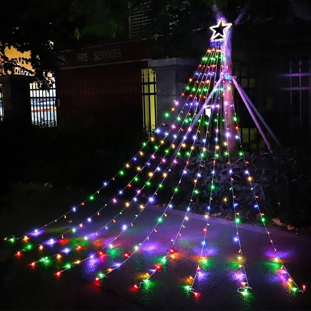 Christmas Waterfall Lights – Solar Powered Cascading Outdoor Lights