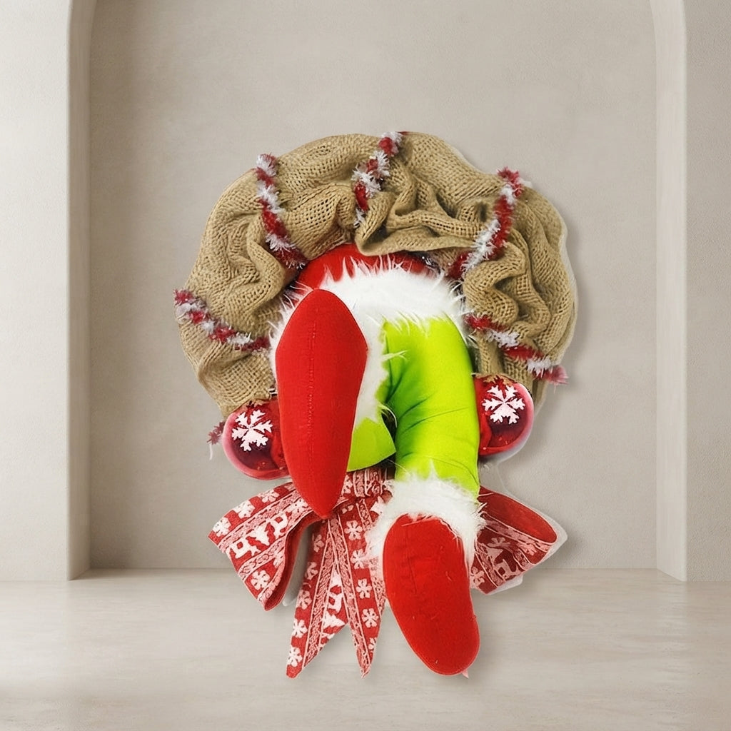 Christmas Wreath – Rustic Jute with Festive Trims