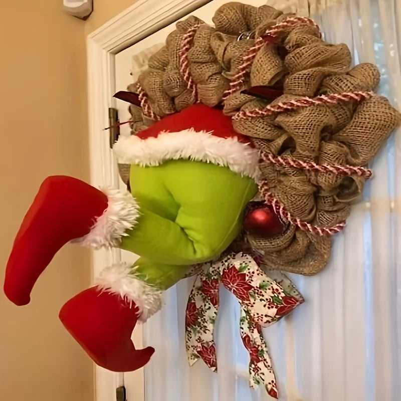 Christmas Wreath – Rustic Jute with Festive Trims