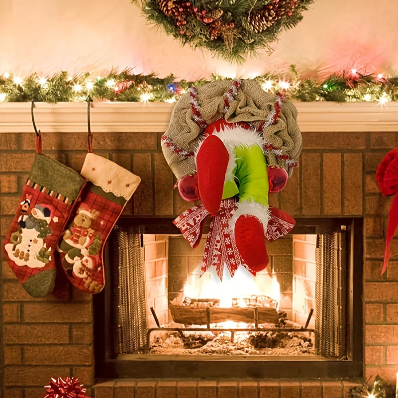Christmas Wreath – Rustic Jute with Festive Trims