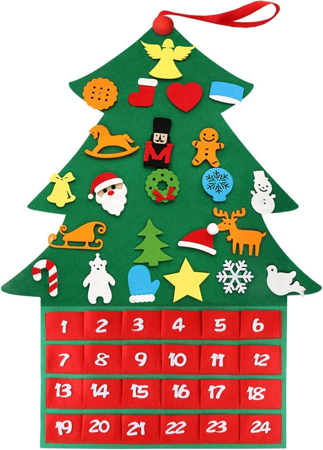 Felt Christmas Tree Advent Calendar – Reusable Countdown