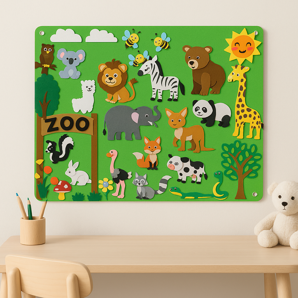 Felt story board interactive educational playset for kids