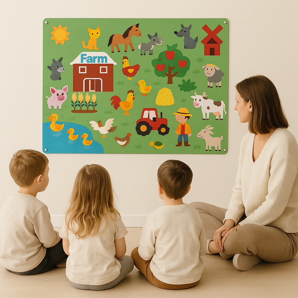 Felt story board interactive educational playset for kids