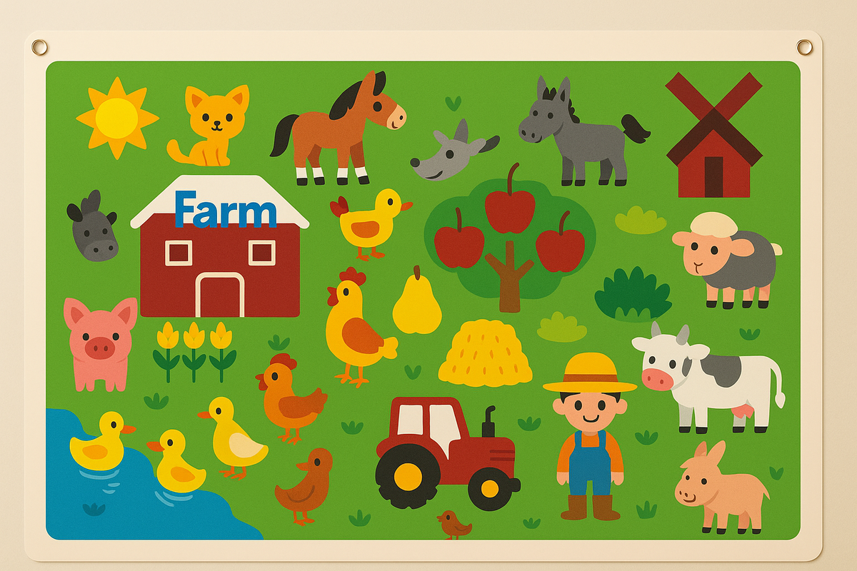 Felt story board interactive educational playset for kids