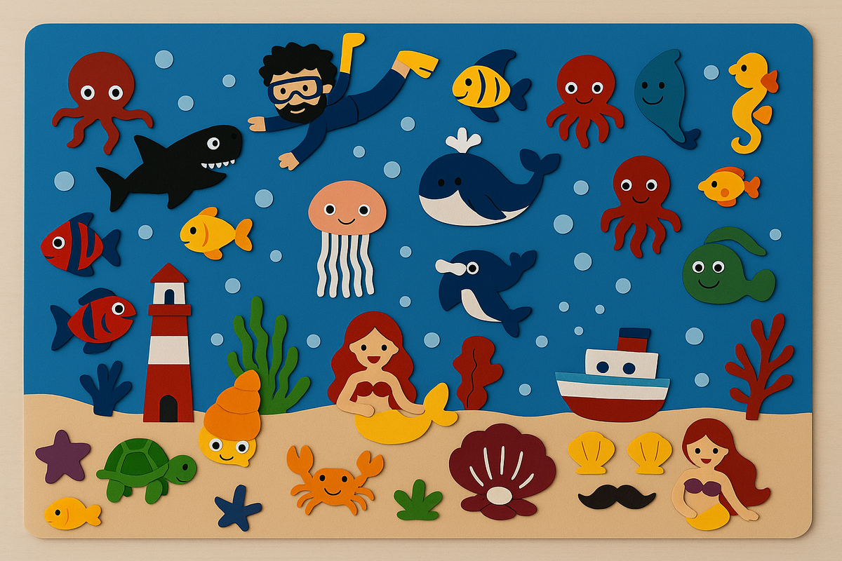 Felt story board interactive educational playset for kids