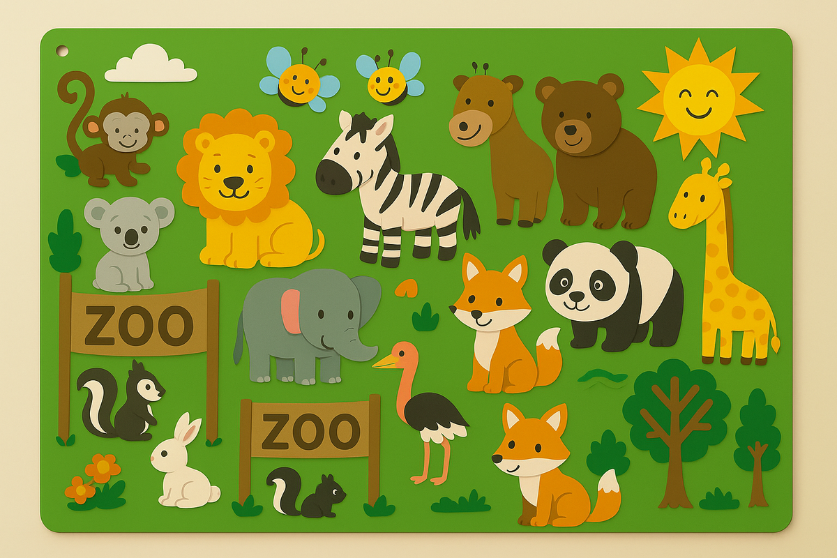 Felt story board interactive educational playset for kids