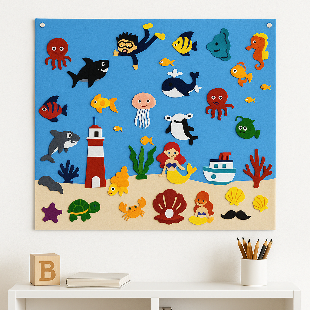 Felt story board interactive educational playset for kids