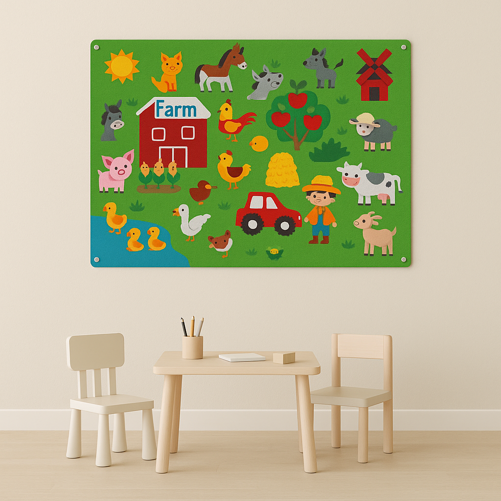 Felt story board interactive educational playset for kids
