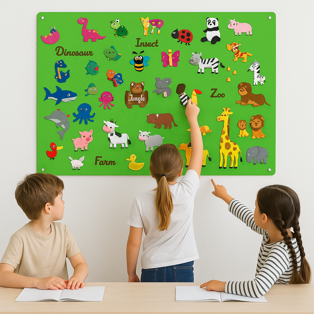 Felt story board interactive educational playset for kids