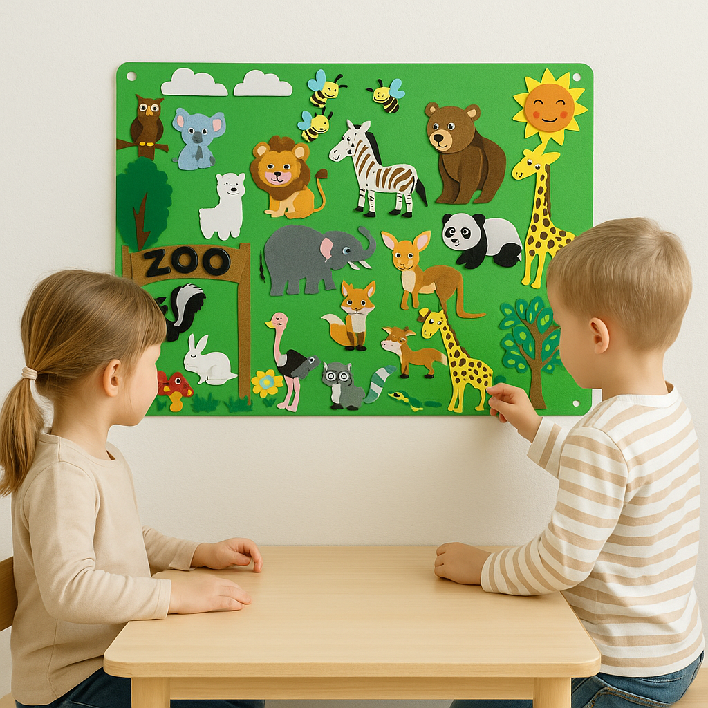 Felt story board interactive educational playset for kids