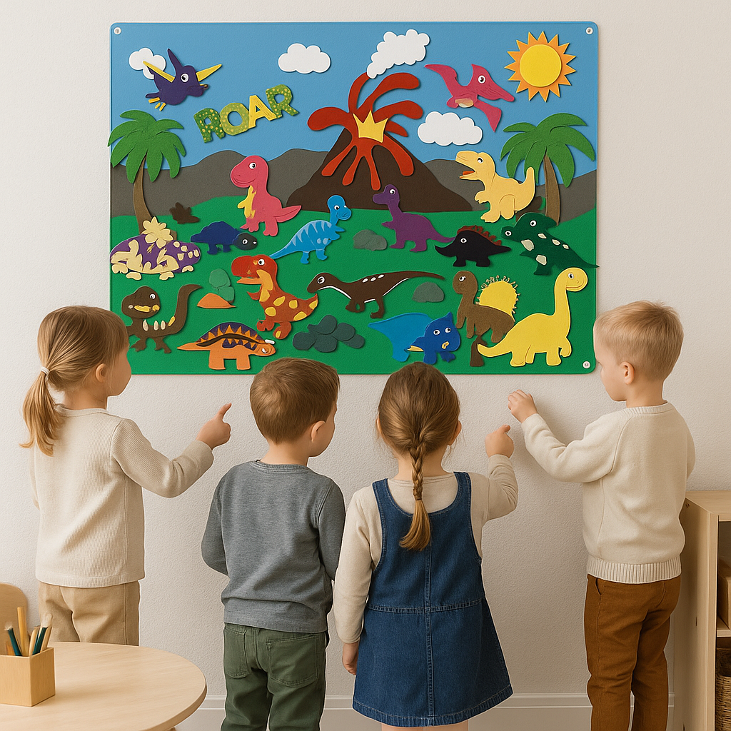 Felt story board interactive educational playset for kids