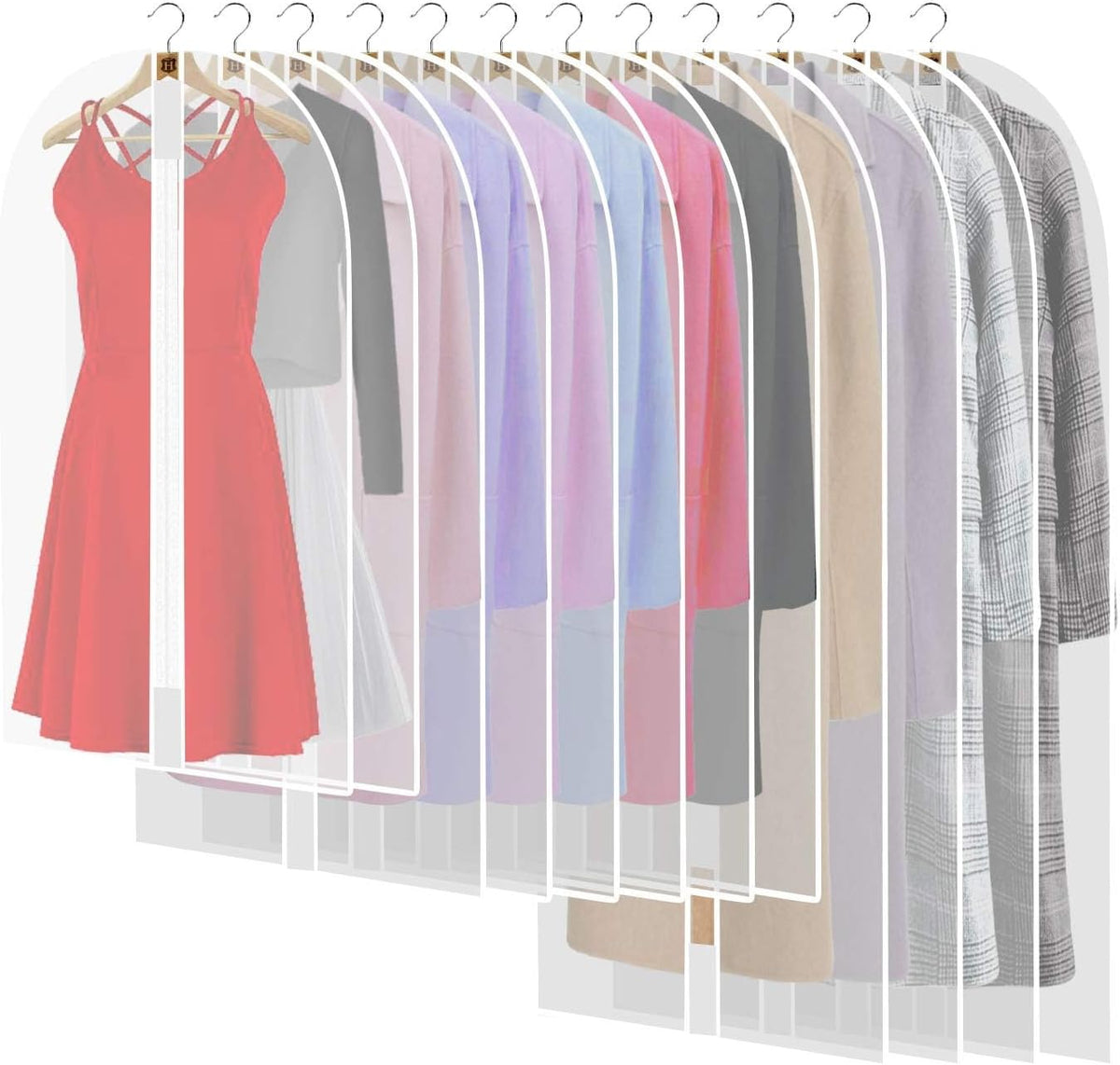 Extra-long garment bag with full-length zip and dual handles for gowns