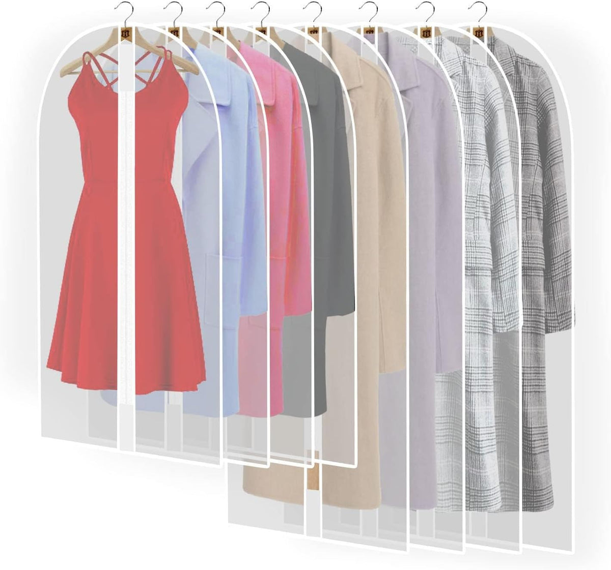 Extra-long garment bag with full-length zip and dual handles for gowns