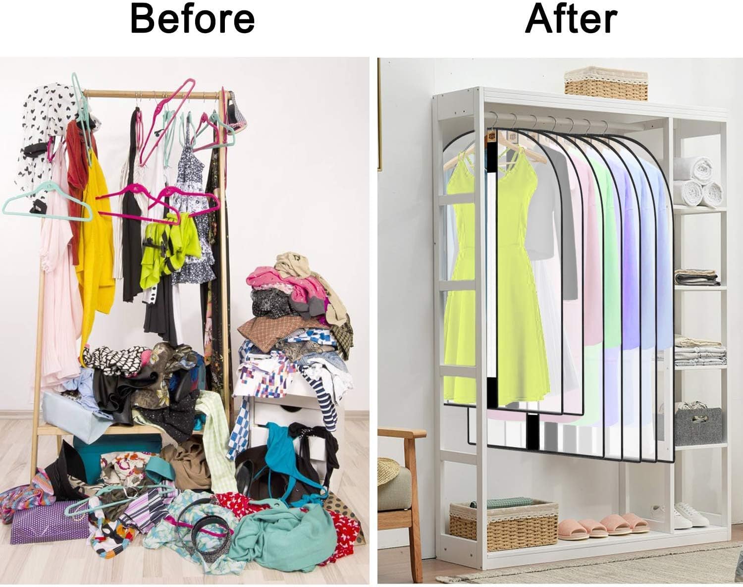 Extra-long garment bag with full-length zip and dual handles for gowns
