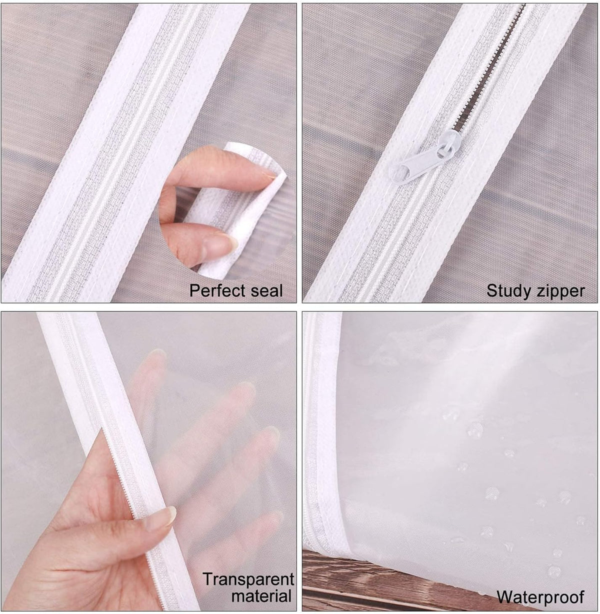 Extra-long garment bag with full-length zip and dual handles for gowns