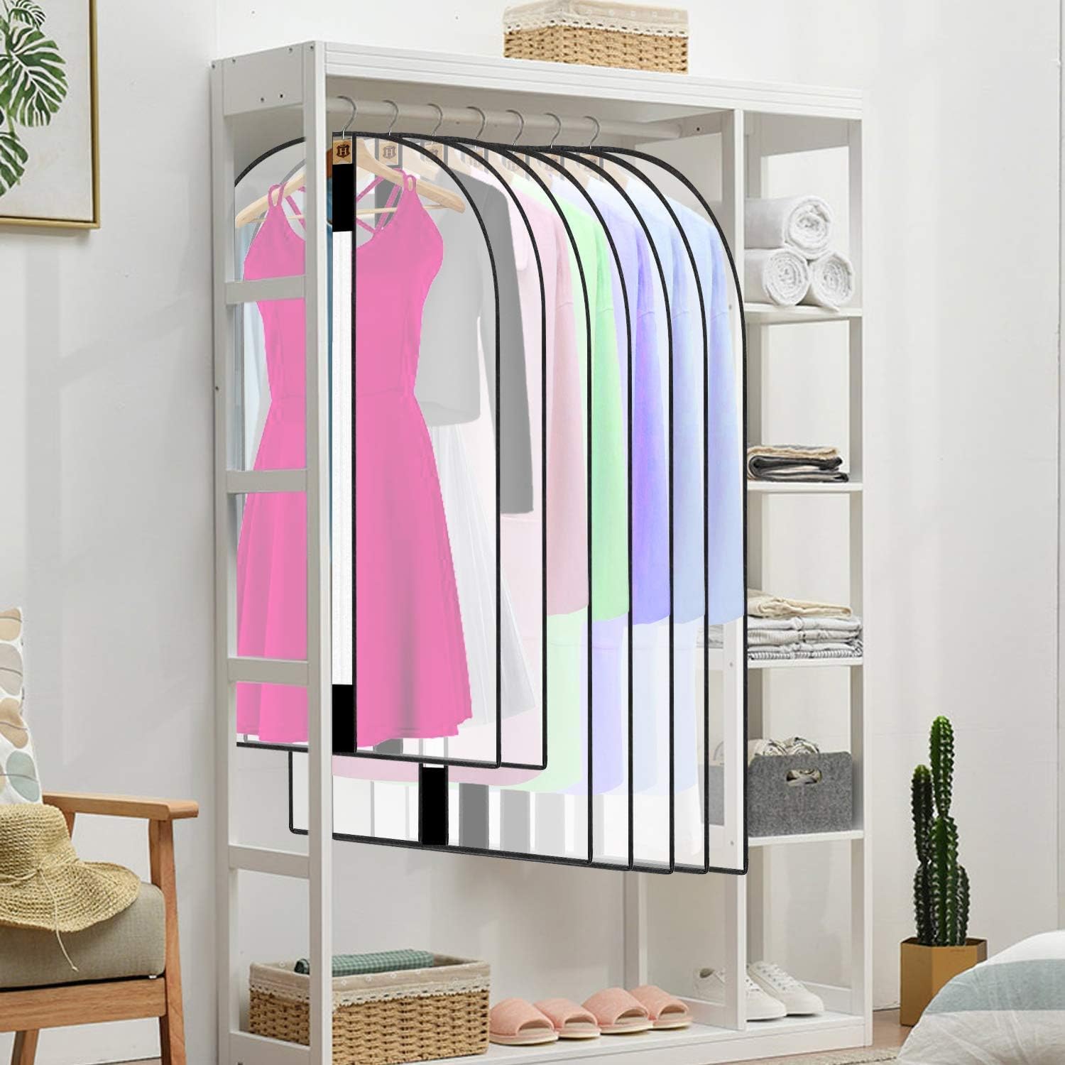 Extra-long garment bag with full-length zip and dual handles for gowns