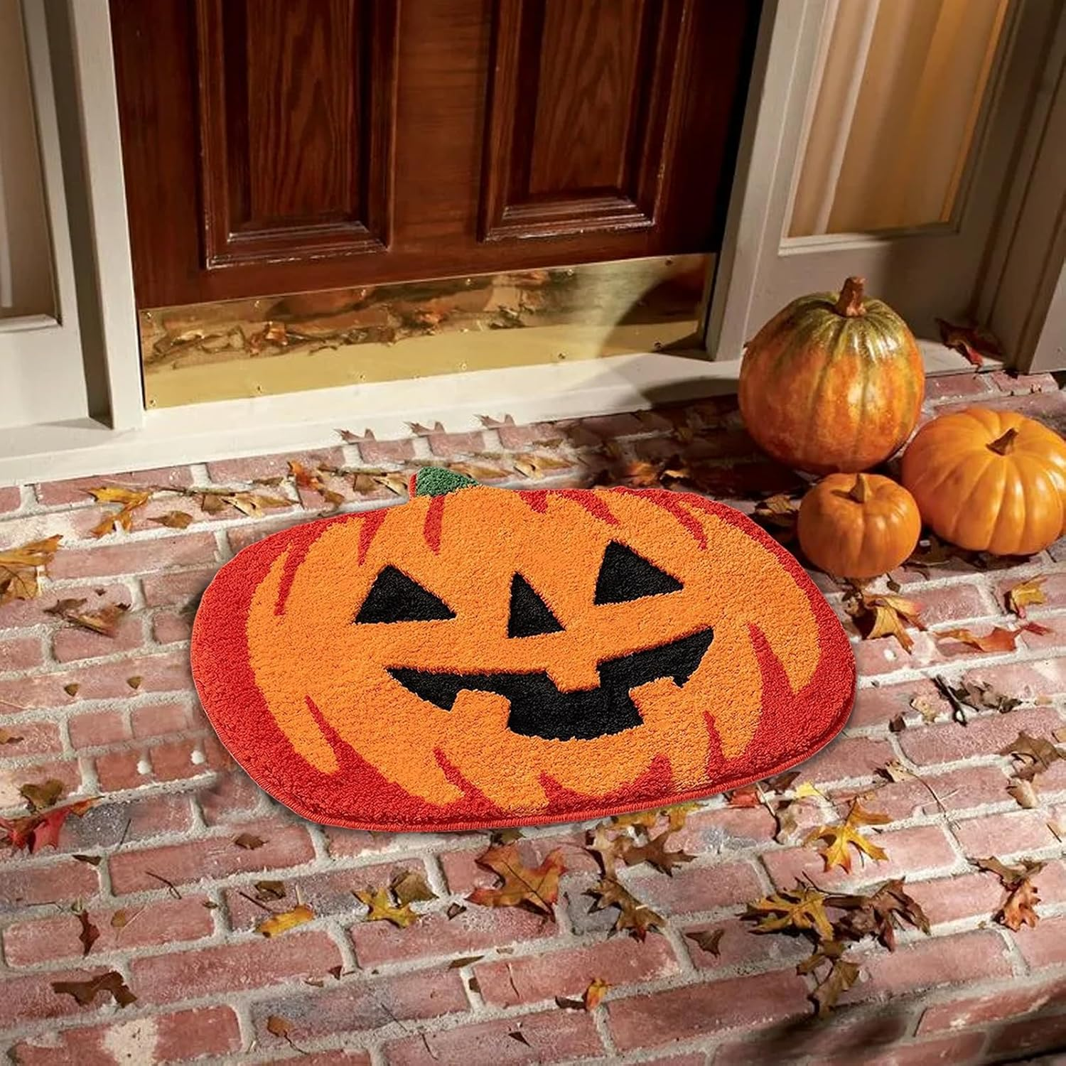 Halloween pumpkin rug, non-slip indoor floor mat